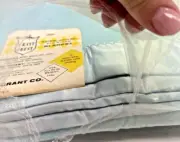Vtg Grant Crest Light Blue Bed Blanket Satin Trim 72x84 NOS Original Pkg