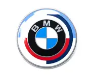 Genuine 50th Anniversary M Power Badge Front Hood Emblem Label for BMW