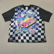Adidas Jeremy Scott Shirt JS Rally NASCAR Style Print Checker TEE Adult Size 2XL
