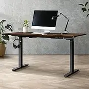 Oikiture Height Adjustable Standing Desk with Stable Frame and Easy Clean Top Electric Workstation Home Office Computer Desktop Stand Up Desk Black and WN