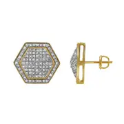 LuvMyJewelry Exatidao 10K Yellow Gold Diamond Unisex Earrings - 0.78 Cts at Nordstrom One Size