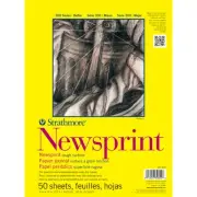 Strathmore Rough Newsprint Paper Pad 9"X12"-50 Sheets 307809