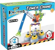 Construct It Flexibles Tower Crane Building Set with Tools Included - 92 Pieces Tower Crane Construction Set - STEM Toys for 5+ Year Olds - Build Your Own Tower Crane