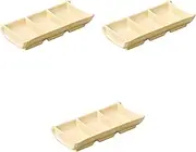 Set of 3, Bamboo Shaped Three-Piece Condiment Containing (7.5 x 3.5 x 1.6 inches (19 x 9 x 3 cm) | Setomonohonpo