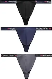 [BY.ECG] Men's Letter-Band Thong Nylon Low-Rise G-string Soft 3 Pack