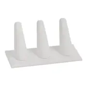 3 Finger Ring Display White Ring Display Faux Leather Ring Holder Display Stand