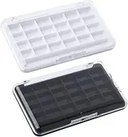 Tavvke 2 Pcs Empty Eyeshadow Palette with 24 Compartments, Reusable Cosmetic Organizer for Lipstick, Lip Balm, Eyeshadow, Blusher, Makeup Artist Storage Container