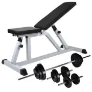 Workout Bench Press Barbell Dumbbell Set Home Power Station Gym Equipment