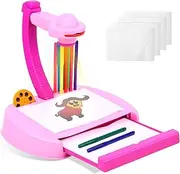Drawing Projector for Kids, Drawing Projector Table With Drawer Pen Slot, Tracing and Drawing Projector，Kids Image Toys Include Watercolor Pens, Slides, White Papers, Art Sketcher Projector for Craft (Purple)