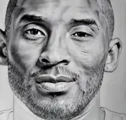 Kobe Bryant Pencil Drawing Art 8X12 Laminated