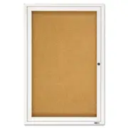 Quartet 2363 24 in. x 36 in. Enclosed Indoor Cork Bulletin Board - Tan, SL New