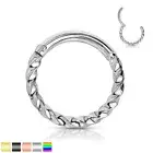 Surgical Steel Rope Twist Hinged Segment Hoop Ring Earring 16G