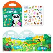 Jelly Sticker Book, Quiet Busy Book for Kids, Reusable Stickers for Toddlers ,Christmas&Brithday Gift for Kids Animals