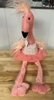 Melrose International Plush Flamingo Stuffed Plush Shelf Sitter Animal Pearls