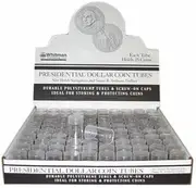 100 Small Dollar Coin Tubes Round SBA, Sac, Pres New Crystal Clear Polystyrene-25 Coin - Box 100