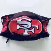 SF 49ers Face Mask Adjustable Strap Nose Guard Filter Pouch 2 Filters