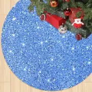 FOTSHARER Blue Christmas Tree Skirt 46 in Velvet Tree Skirt Sparkly Glitter T