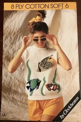Vintage Cleckheaton 8 Ply Cotton Soft Knitting Book No. 6 Women’s Patterns