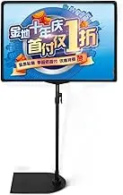 A3 Adjustable Sign Holder Stand stainless steel Pedestal Poster Stand Floor Standing Sign Holder Snap Frame Stand for Wedding Business Activities Display Black B