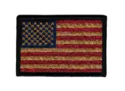3 x 2" Distressed American USA Flag Patch Fits VELCRO® BRAND Hook Fastener