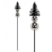 Pine Tree On A Gazing Ball Garden Stake