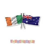 Ireland & Aussie flag sticker 180mm quality water & fade proof vinyl Irish