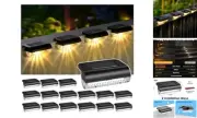 Solar Step Lights Outdoor Solar Deck Lights Waterproof 16 Pack Warm White