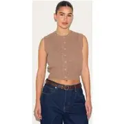 Mushroom Chunky Knit Sleeveless Jumper, Mushroom