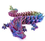 3D Printed Dragon Fidget Toy, Full Articulated Dragon Crystal Dragon, Home Office Decor Executive Desk Toys, Fidget Toys for Autism/ADHD