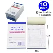 10 Pack 50 Sets 3.5" X 5.5"Sales Book Order Receipt Invoice Carbonless Copy