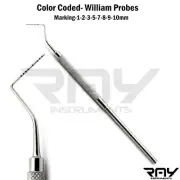 Tooth Depth Measuring Color Coded Marking Dental William Probes Periodontal Lab