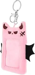 NUOBESTY Devil Wings Id Card Case Plush Photo Sleeve Keychain Cat Ears Tail Set Student Fan Multifunction Accessory
