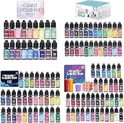 Ungtyb Candle Dye, Liquid Pigment, Vibrant Shades, Concentrated Coloring, Non Fading Formula, 18,24 Colors, Crafting for Candle Making, Lip Gloss, Epoxy Resin, 1 Set