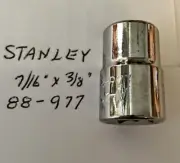 Stanley 7/16" x 3/8" Dr Standard Socket 6 Pt # 88-977 Chrome Finish Free Ship