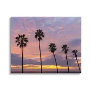 Purple Cloudy Sunset Tall Palm Tree Silhouettes, Design by Jeff Poe Photography