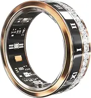 Smart Ring Health Tracker, Bluetooth Fitness Monitor Sleep Tracker Magnetic Charging, Diamond Decorated Fitness Tracker for Steps Distance Calories, etc