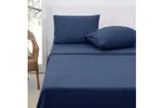 Polar Fleece Sheet Set Double 30cm Wall Midnight Blue