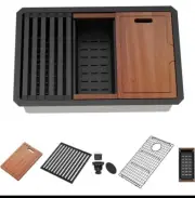 Black Undermount Kitchen Sink, Single Bowl Stainless Steel Kitchen Sink, 10 In