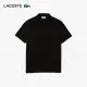 【LACOSTE】男裝-經典巴黎商務短袖Polo衫(黑色)