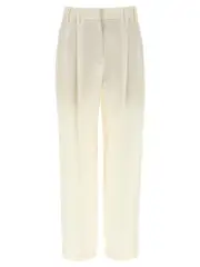 [Brunello Cucinelli] Brunello Cucinelli-Pleat Pantaloni Bianco-Donna 42IT