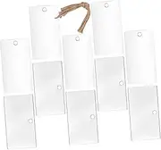Angoily 10pcs Acrylic Label Hanging Tags Clear Hanging Labels Small Blank Labels Ornament Blank Rectangle Merchandise Strung Tags Message Card Label Hanging Rope Transparent