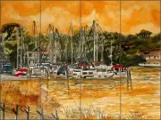Ceramic Tile Mural Kitchen Backsplash McCrea Sailboat Nautical Art DMA083