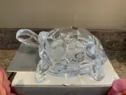 Cristal d'Arques Clear Lead Crystal 7” Turtle Tortoise Figurine Made In France