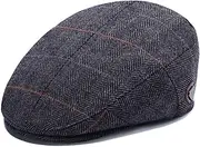 [ARG] Mens Wool Flat Cap Gatsby Tweed Baker Boy Hat Herringbone and Plain Newsboy Flat hat