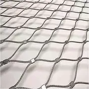 Razor Wire Barbed Wire Stainless Steel Rope Fence, Impact Resistance Woven Mesh, Balcony Stair Boundary Protection Net for Zoo Garden Farm (Color : Silver-1.5mm, Size : 1x12m)