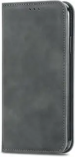 [YukeTop] Case for Oppo A57 5G, PU Leather Flip Folio Wallet Cover, with Card Slots, Case Cover for Oppo A57 5G.(Grey)
