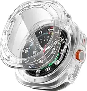 FULLIFE Compatible with Samsung Galaxy Watch Ultra Case 47mm Accessories for Men Women, Durable Case with Tempered Glass HD Full Protective Cover for Galaxy Watch 7 Ultra Screen Protector (2024)