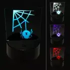 Black Widow Spider and Web Halloween Doodle LED Night Light Sign Lamp