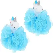 LALAFINA 2pcs Unicorn Bath Ball Baby Shower Loofa Kids Pouf Sponge Exfoliator Loofah Shower Puff Kids Bath Scrubber Kids Bath Poufs Exfoliating Sponge Balls Mesh Bath Boy Man Net Brush Pvc