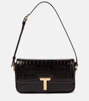 [Tom Ford] Tom Ford Wallis E/W Small patent leather shoulder bag One Size brown